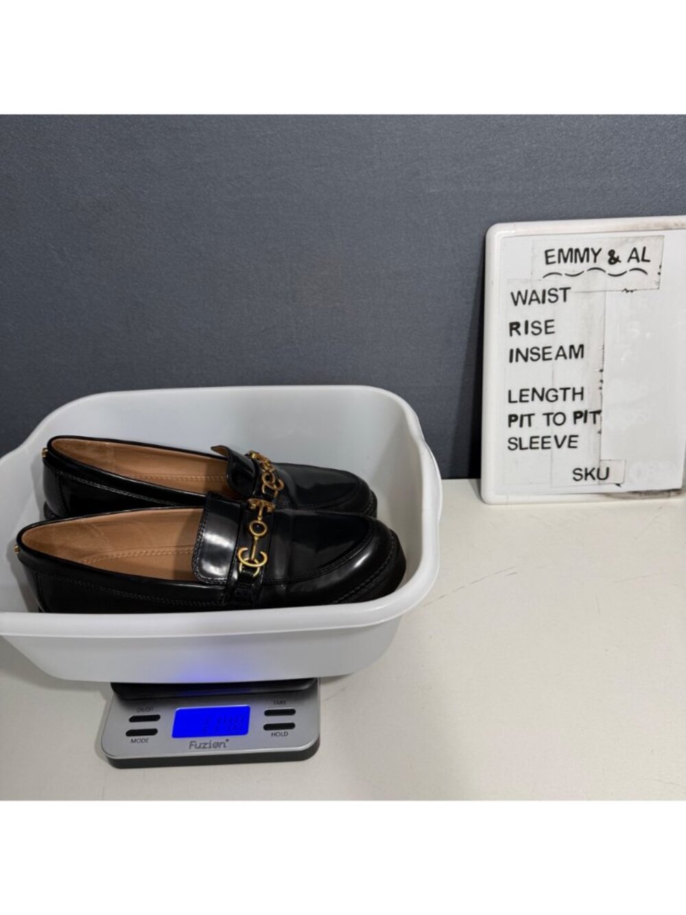Circus Sam Edelman Ella Lug Sole Loafer Shoe Size 10 Black Patent Gold Platform - Picture 14 of 14